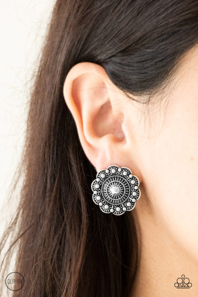 Foxy Flower Gardens - Silver earrings clip-ons
