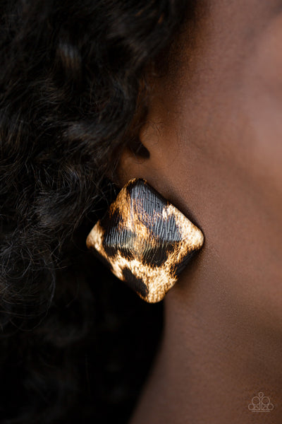 Making HISS-tory - Brown earrings