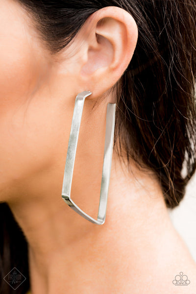Geo Jam silver earrings