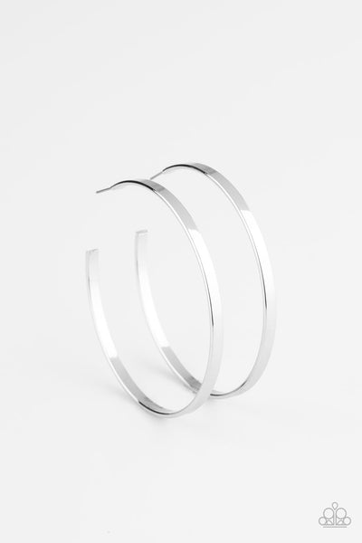 Lean Into The Curves - Silver  Hoop Earring