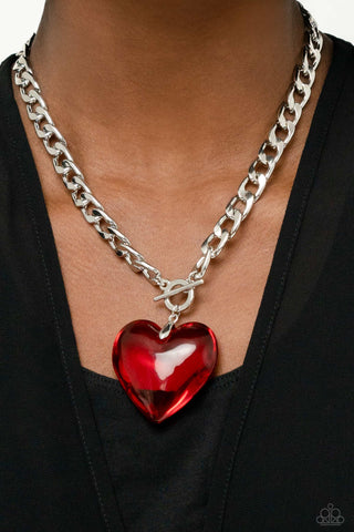 GLASSY-Hero - Red, Black, and Purple Necklace Heart