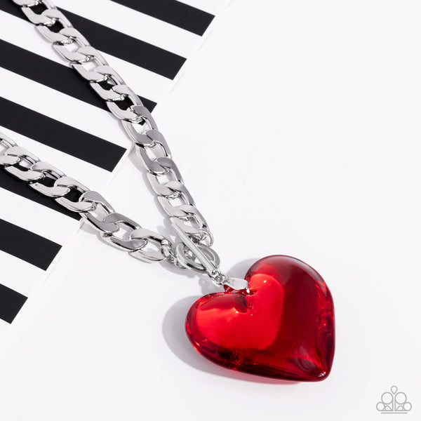 GLASSY-Hero - Red, Black, and Purple Necklace Heart