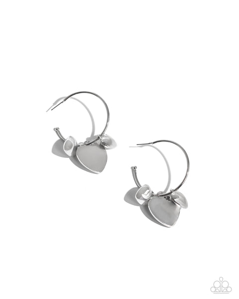 Casually Crushing - Silver Earrings Hearts