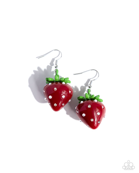 Strawberry Sentiment - Red Earrings Strawberries