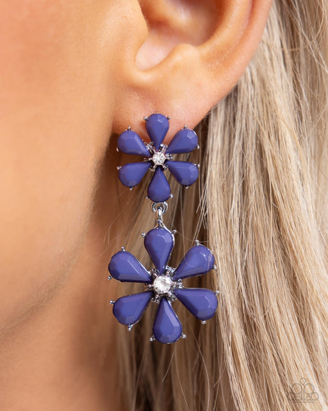 A Blast of Blossoms - Blue Earrings