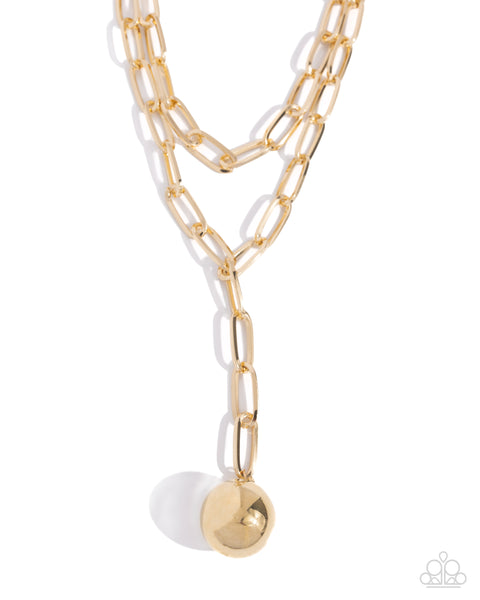 Balancing Ball - Gold necklace