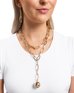 Balancing Ball - Gold necklace
