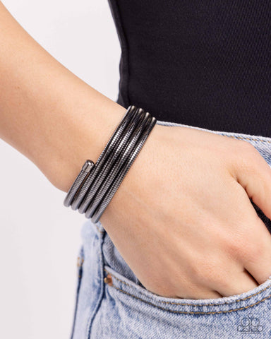 Coiled Command - Black Gunmetal Bracelet