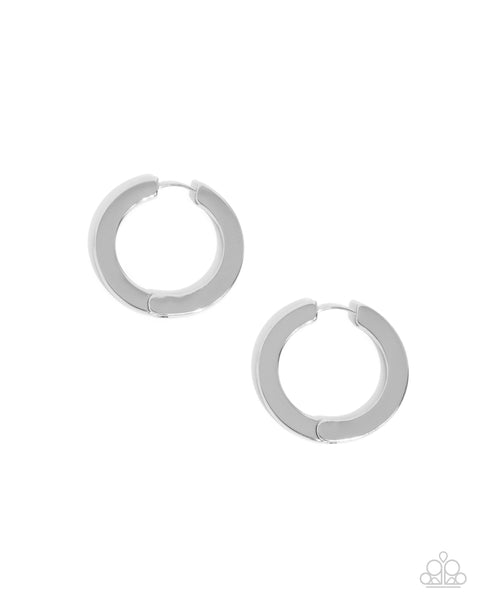 Circling Chariot - Silver Hoop Earrings