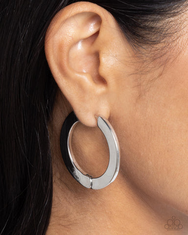 Circling Chariot - Silver Hoop Earrings