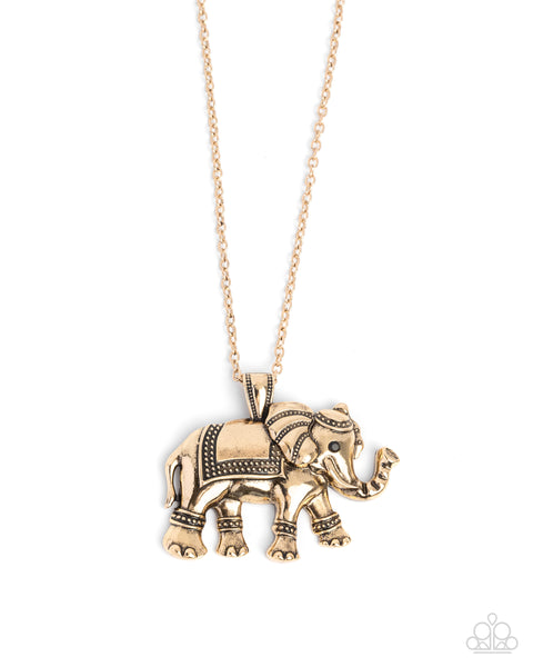 Elaborate Elephant - Gold Necklace Elephant