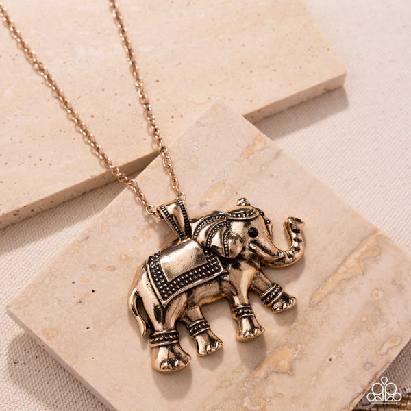 Elaborate Elephant - Gold Necklace Elephant