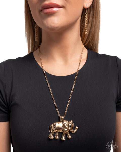 Elaborate Elephant - Gold Necklace Elephant