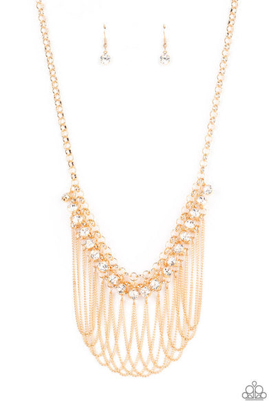 Flaunt Your Fringe- Gold Necklace