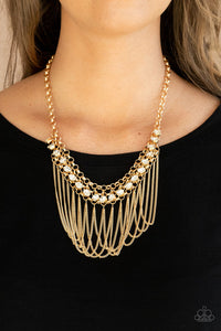 Flaunt Your Fringe- Gold Necklace