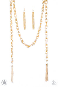 SCARFed for Attention - Gold Necklace Blockbuster