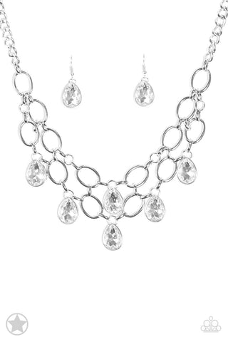 Show-Stopping Shimmer - White necklace