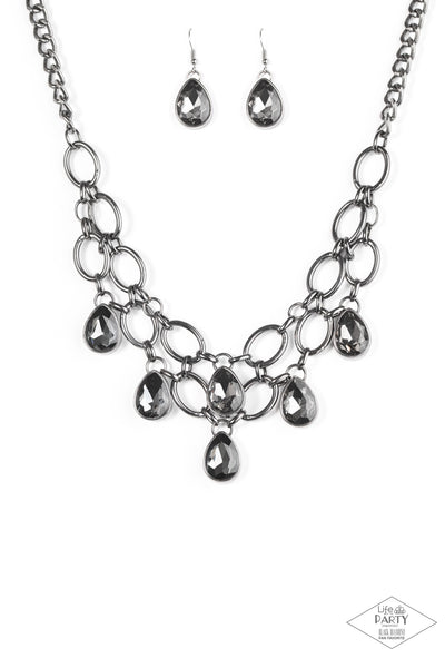 Show-Stopping Shimmer - Black gunmetal necklace