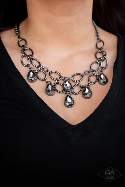 Show-Stopping Shimmer - Black gunmetal necklace