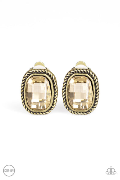 Beam Dream - Brass earrings clip-ons