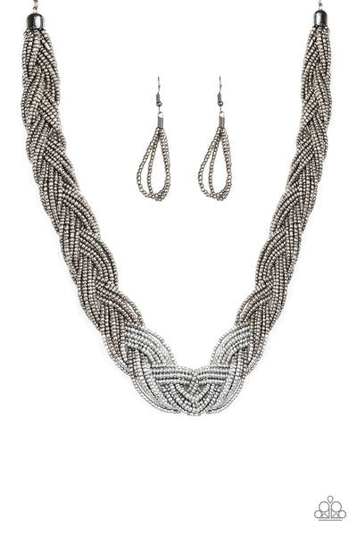 Brazilian Brilliance - Silver gunmetal necklace