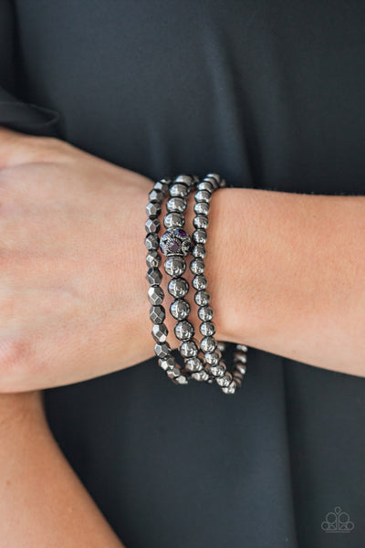 Noticeably Noir - Purple Gunmetal Bracelet