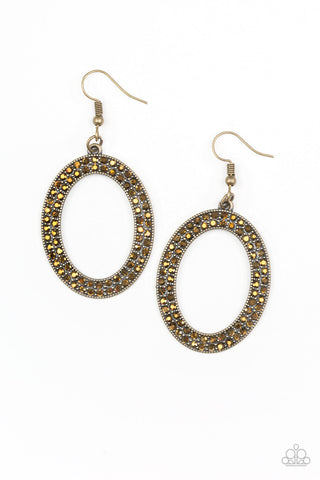 Go Down In Glitter - Brass earrings