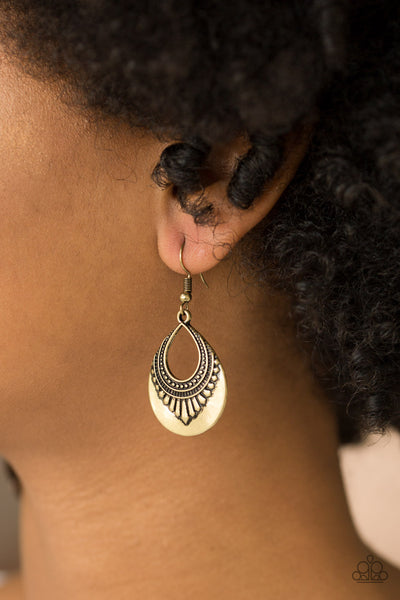 Totally Terrestrial - Brass earrings