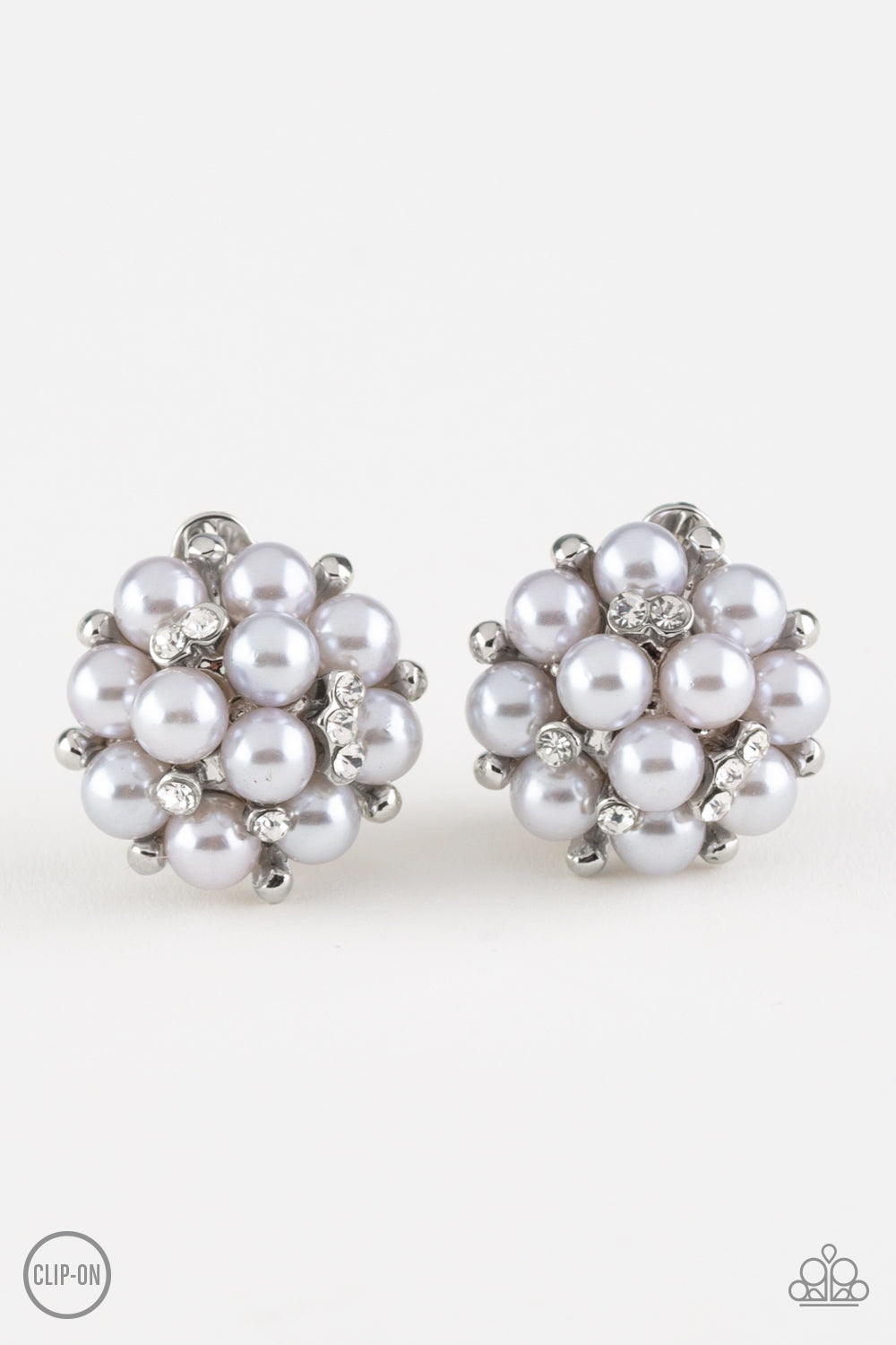 Par Pearl - Silver earrings clip-ons