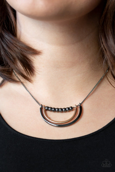 Artificial Arches - Black Gunmetal Necklace