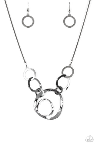 Progressively Vogue - Black gunmetal necklace