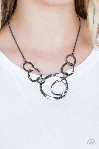 Progressively Vogue - Black gunmetal necklace