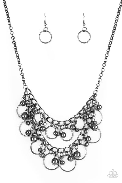 Warning Bells - Black Gunmetal Necklace