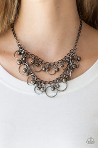 Warning Bells - Black Gunmetal Necklace