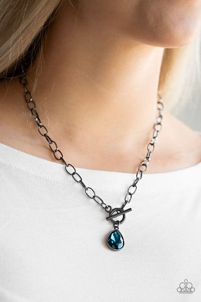 So Sorority - Blue Necklace gunmetal