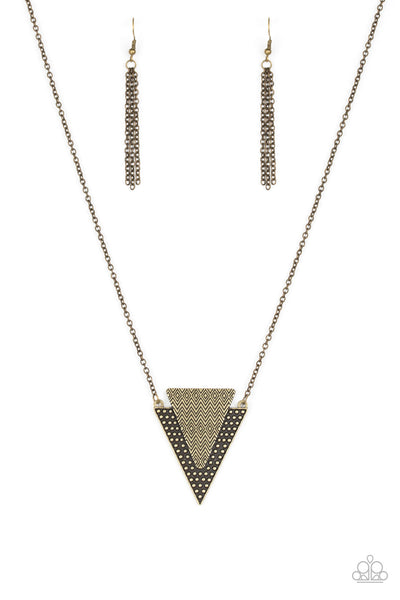 Ancient Arrow - Brass Necklace