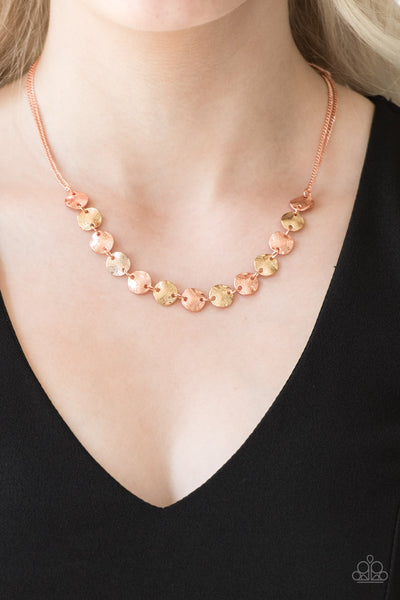 Simple Sheen - Copper/Gold Necklace