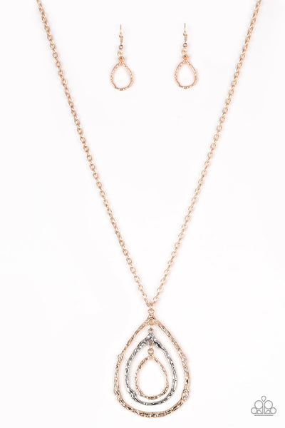 Going For Grit - Gold Necklace Rose Gold