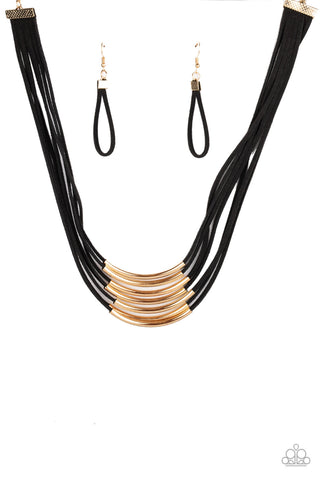 Walk The WALKABOUT - Gold/black necklace