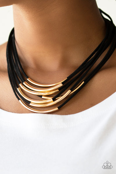 Walk The WALKABOUT - Gold/black necklace