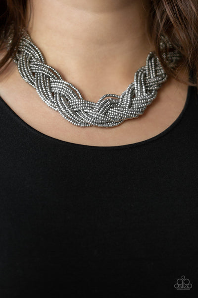 Brazilian Brilliance - Silver gunmetal necklace