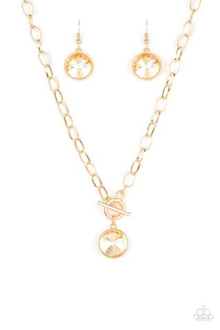 She Sparkles On - Gold Necklace