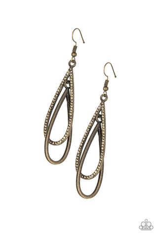 Spotlight Splendor - Brass earrings