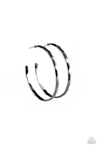 Geo Edge - Black gunmetal earrings