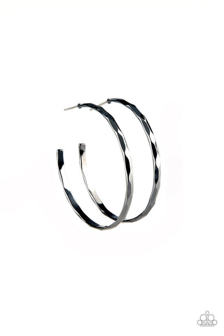 Geo Edge - Black gunmetal earrings