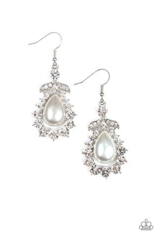 Award Winning Shimmer - White Earrings