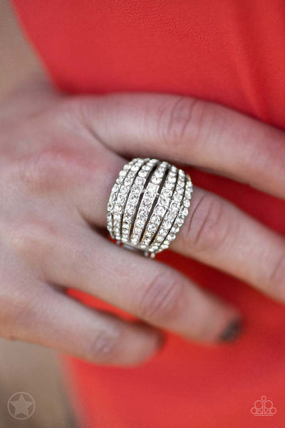 Blinding Brilliance - White blockbuster ring