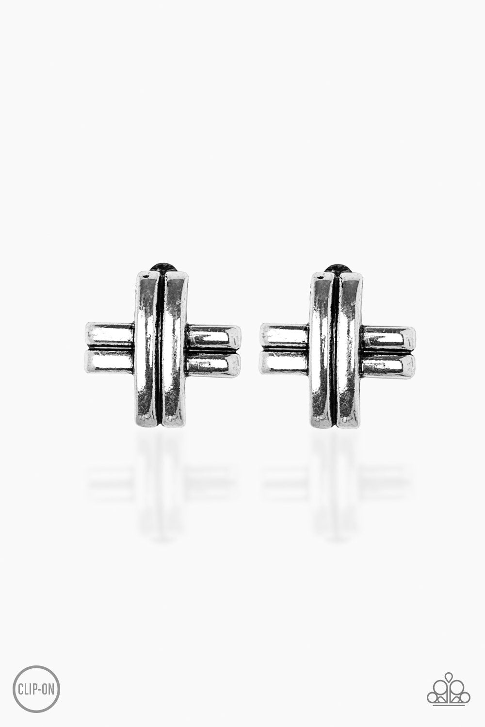 Couture Crossover - Silver earrings clip-ons