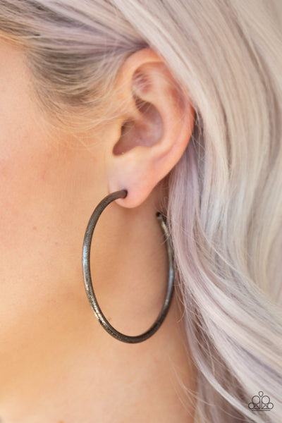 Double Or Nothing - Black gunmetal earrings