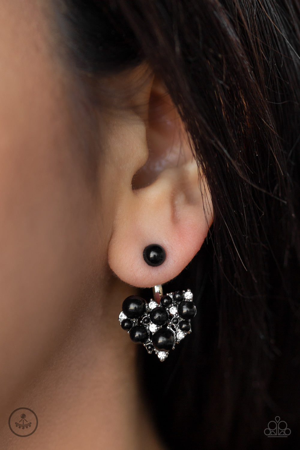 Star-Studded Success - Black Earring